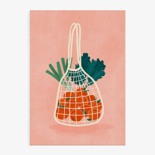 Pictufy - Orangen im Netzbeutel Kunstdruck - Malerische Küche