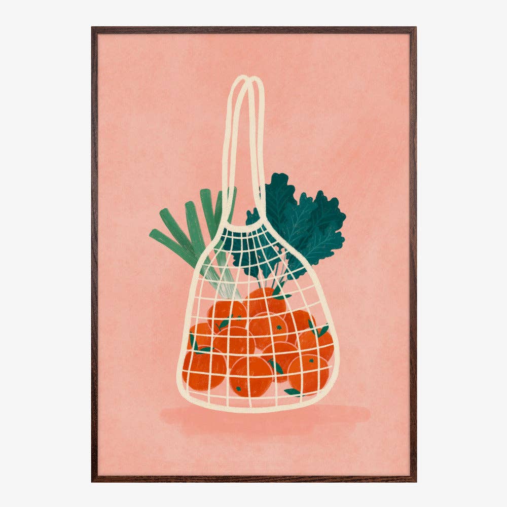 Pictufy Wholesale - Orangen im Netzbeutel Kunstdruck - Malerische Küche