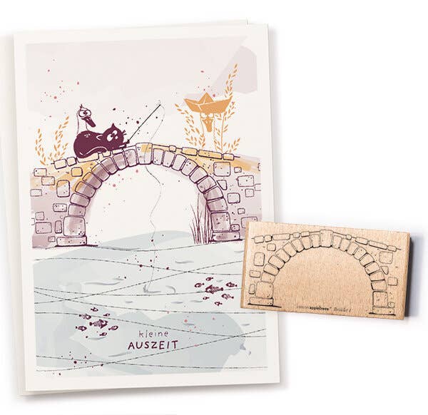 Stempel Brücke 1 flach - cats on appletrees