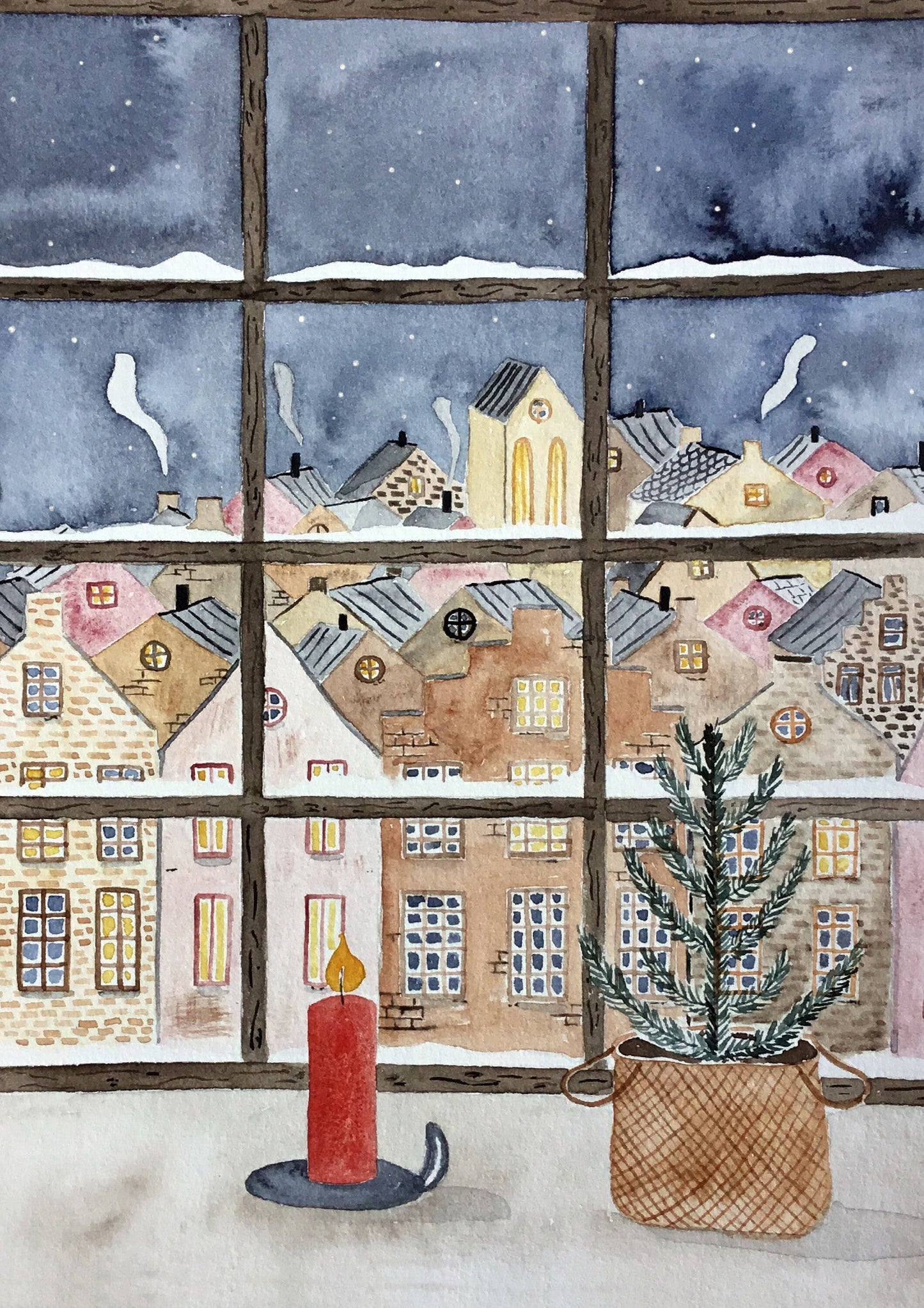 Postkarte Fenster - Hannas Firlefanz