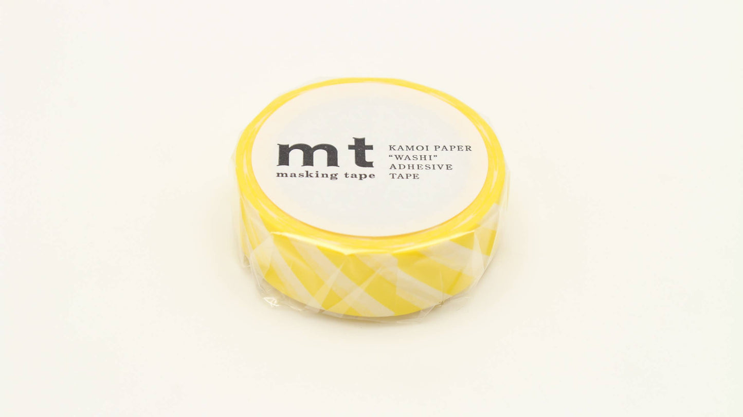 mt masking tape - Washi Tape - weiss mit gelben Streifen basic MT01D369RZ