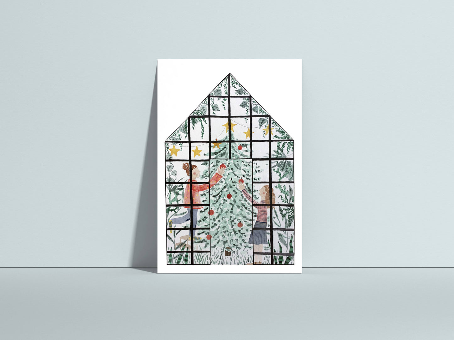 Weihnachtskarte Gewächshaus - Hannas Firlefanz