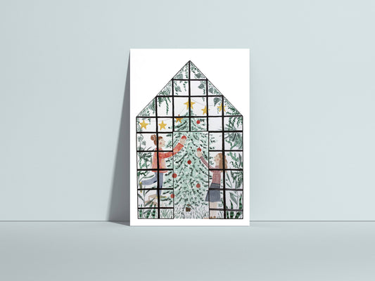 Weihnachtskarte Gewächshaus - Hannas Firlefanz