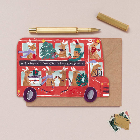 Rentier-Bus-Weihnachtskarte | Festtagskarte Sister Paper
