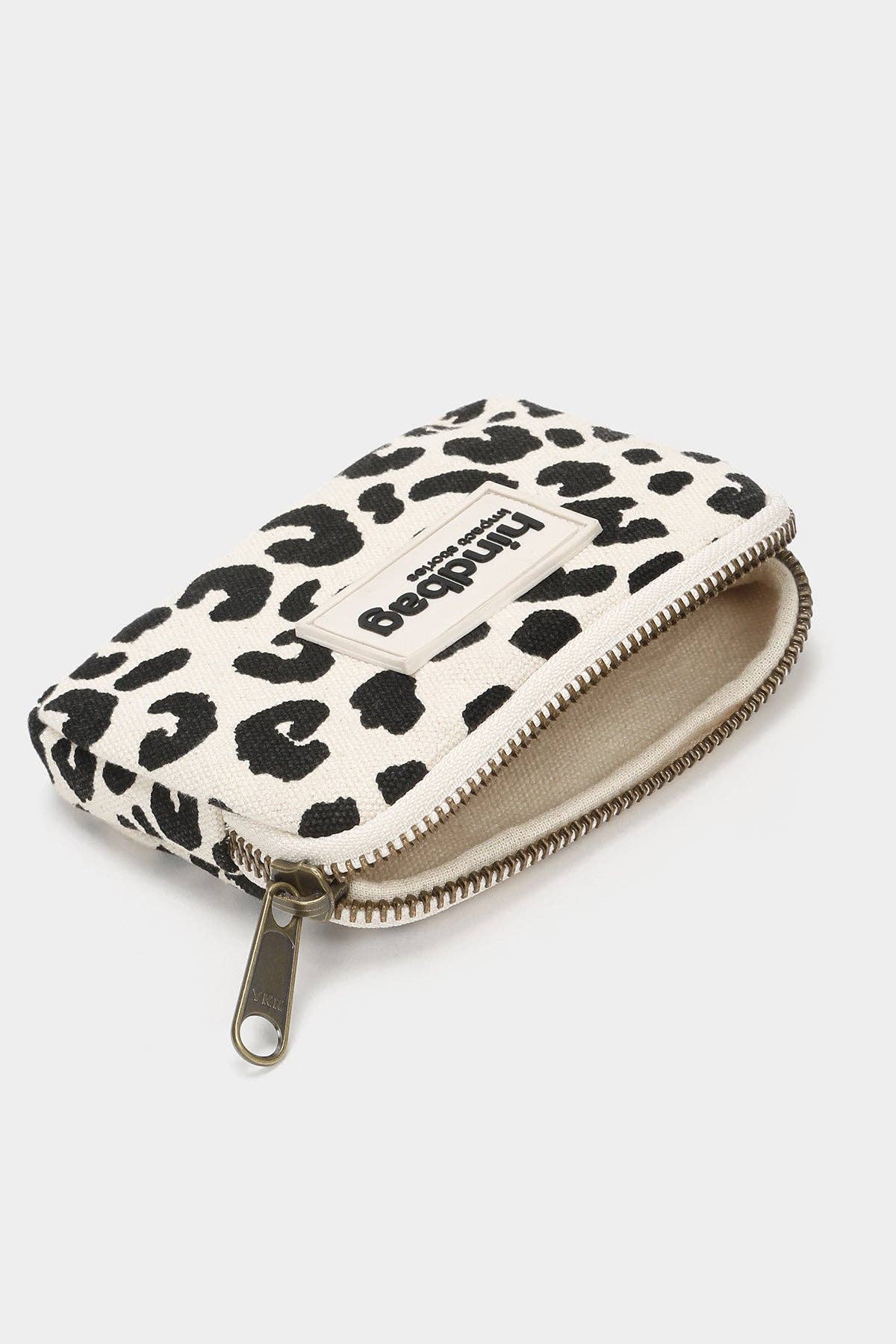 Hindbag - Lili Leopard Portemonnaie in Ecru