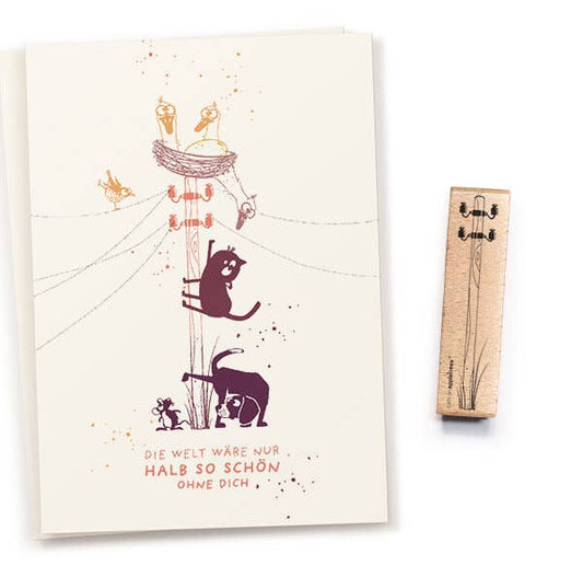 Stempel Strommast - cats on appletrees