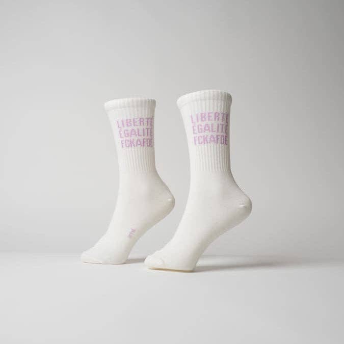 FCKAFDÉ Statement Socken - cream & lavender von Arrel