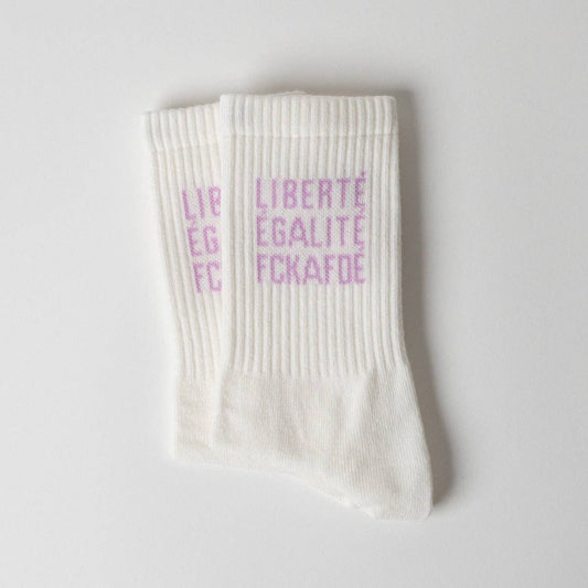 FCKAFDÉ Statement Socken - cream & lavender von Arrel