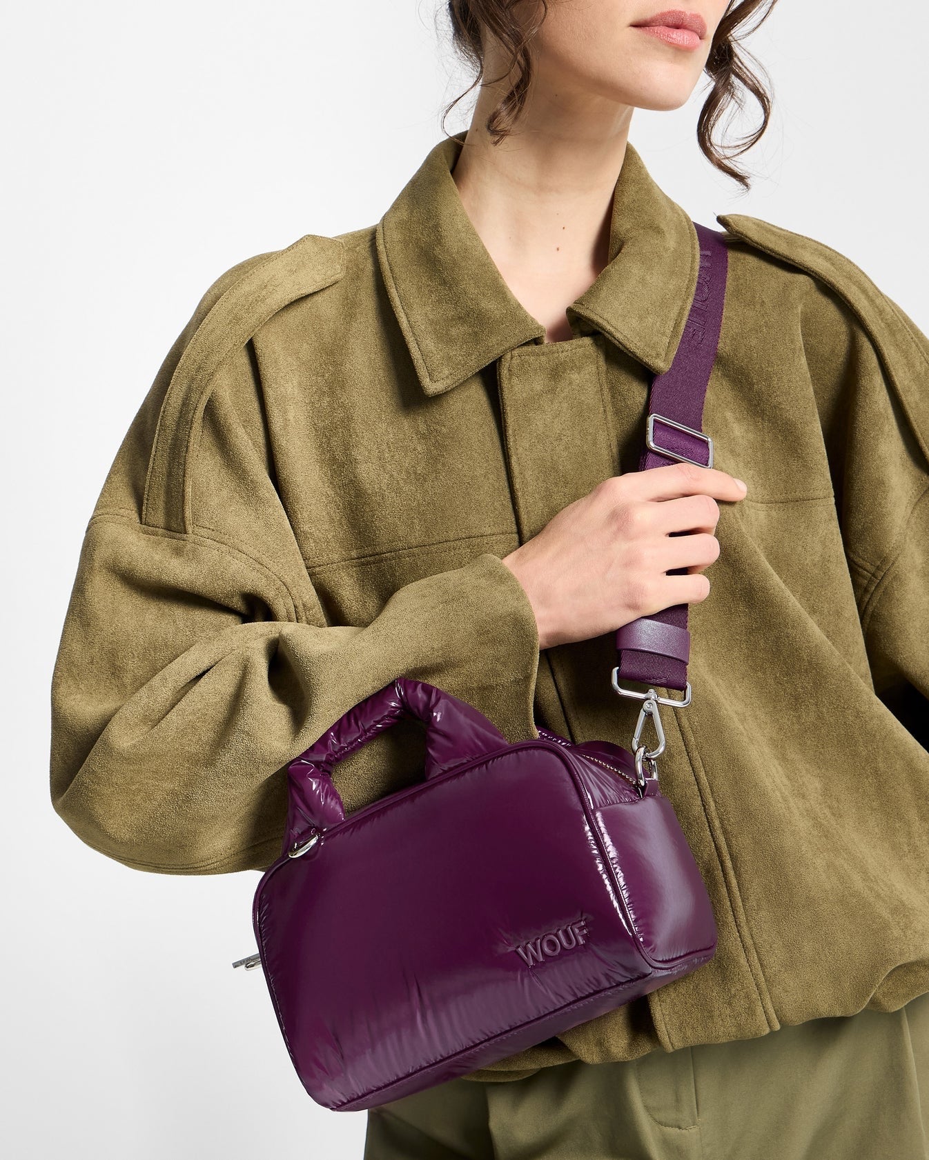 WOUF Glossy Plum Bowling Bag