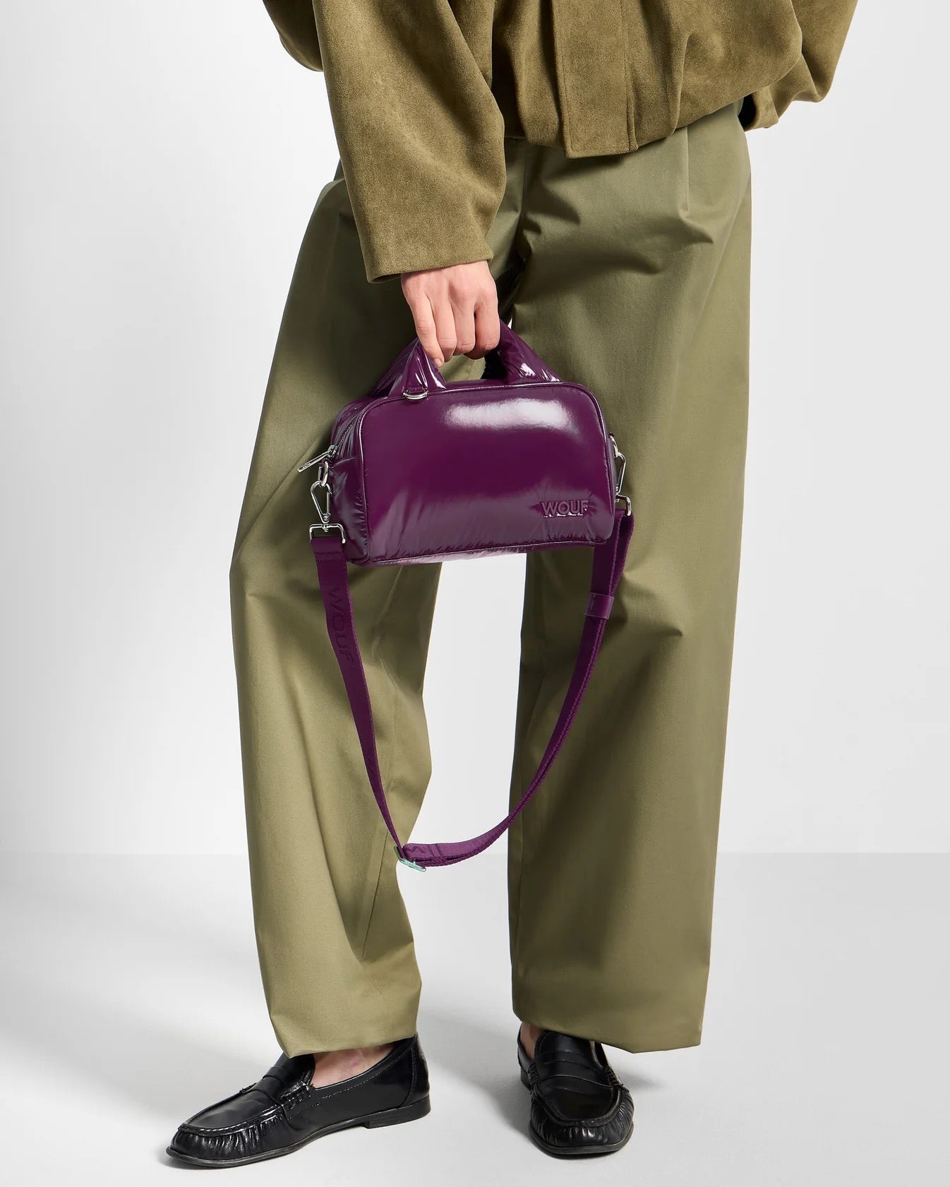 WOUF Glossy Plum Bowling Bag