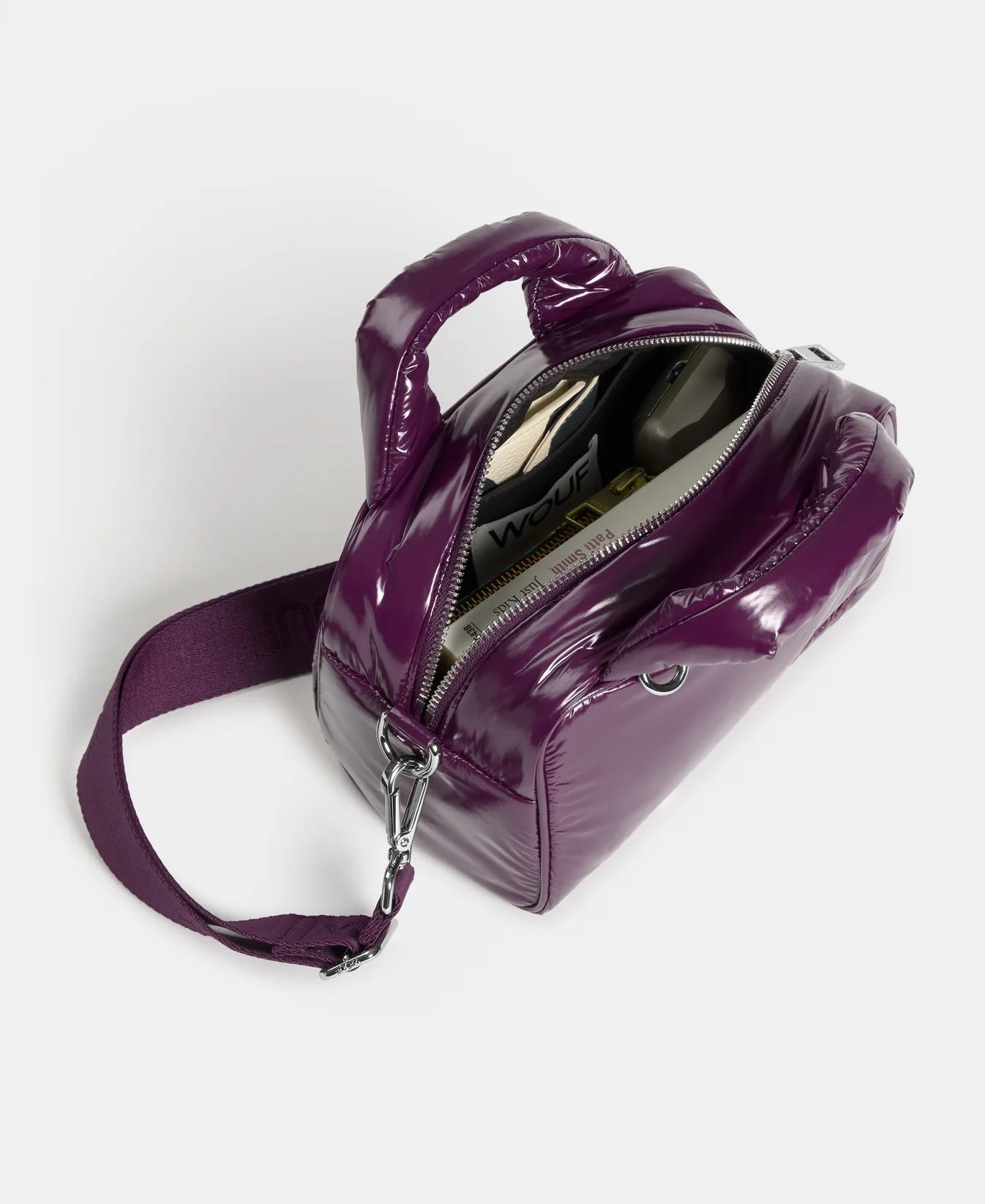 WOUF Glossy Plum Bowling Bag