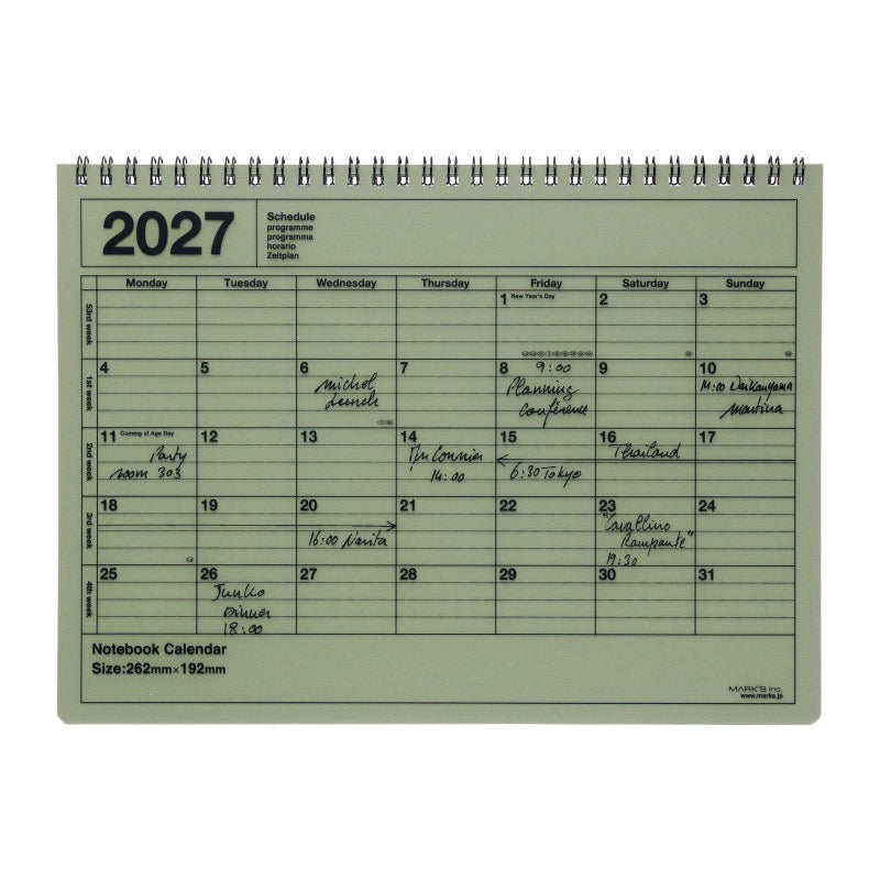 Monthly Planner M 2027 verschiedene Farben - Mark‘s