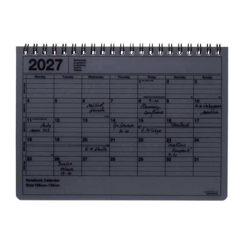 Monthly Planner S 2027 verschiedene Farben - Mark‘s