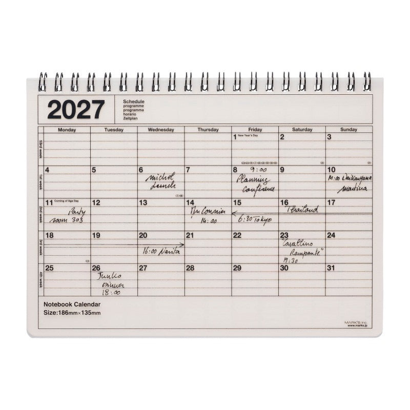 Monthly Planner S 2027 verschiedene Farben - Mark‘s