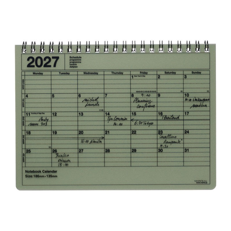 Monthly Planner S 2027 verschiedene Farben - Mark‘s