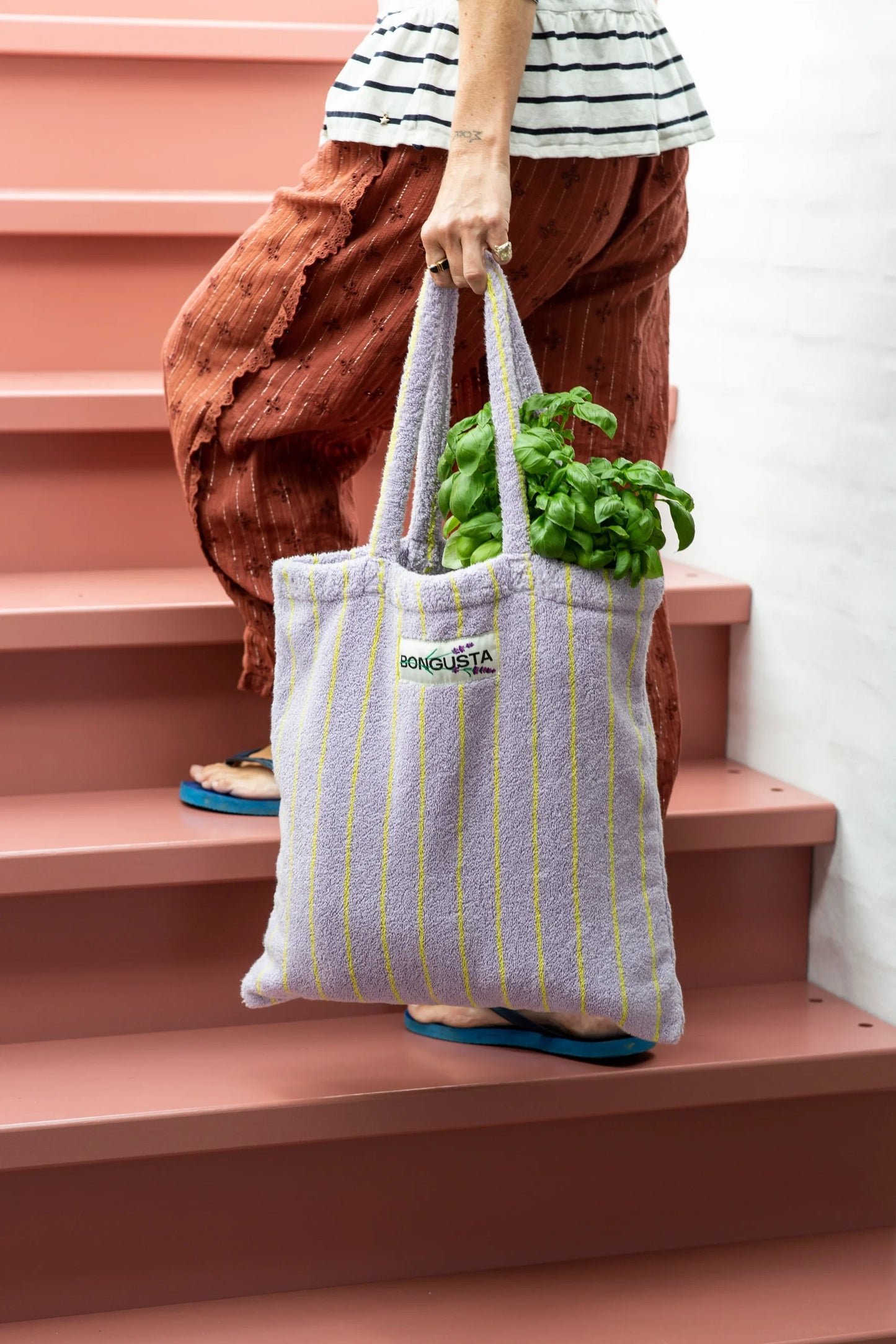 Bongusta Naram Tote Bag lilac – neon yellow