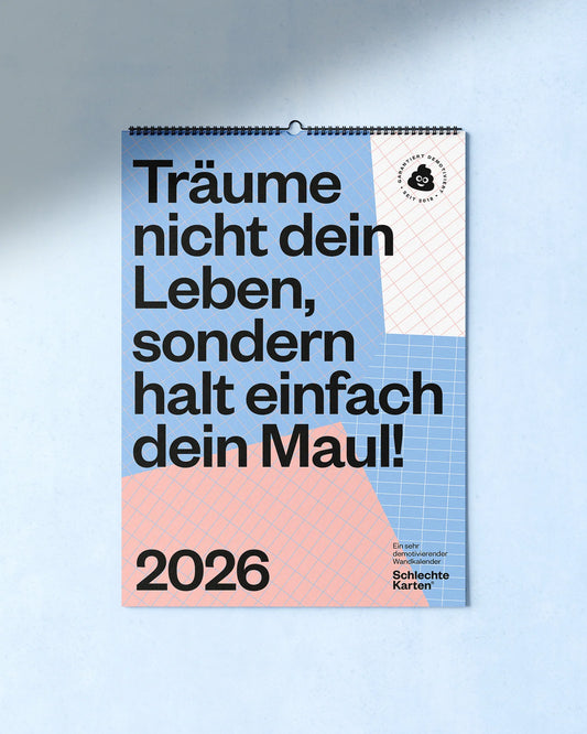Demotivierender Wandkalender 2026 von Schlechte Karten