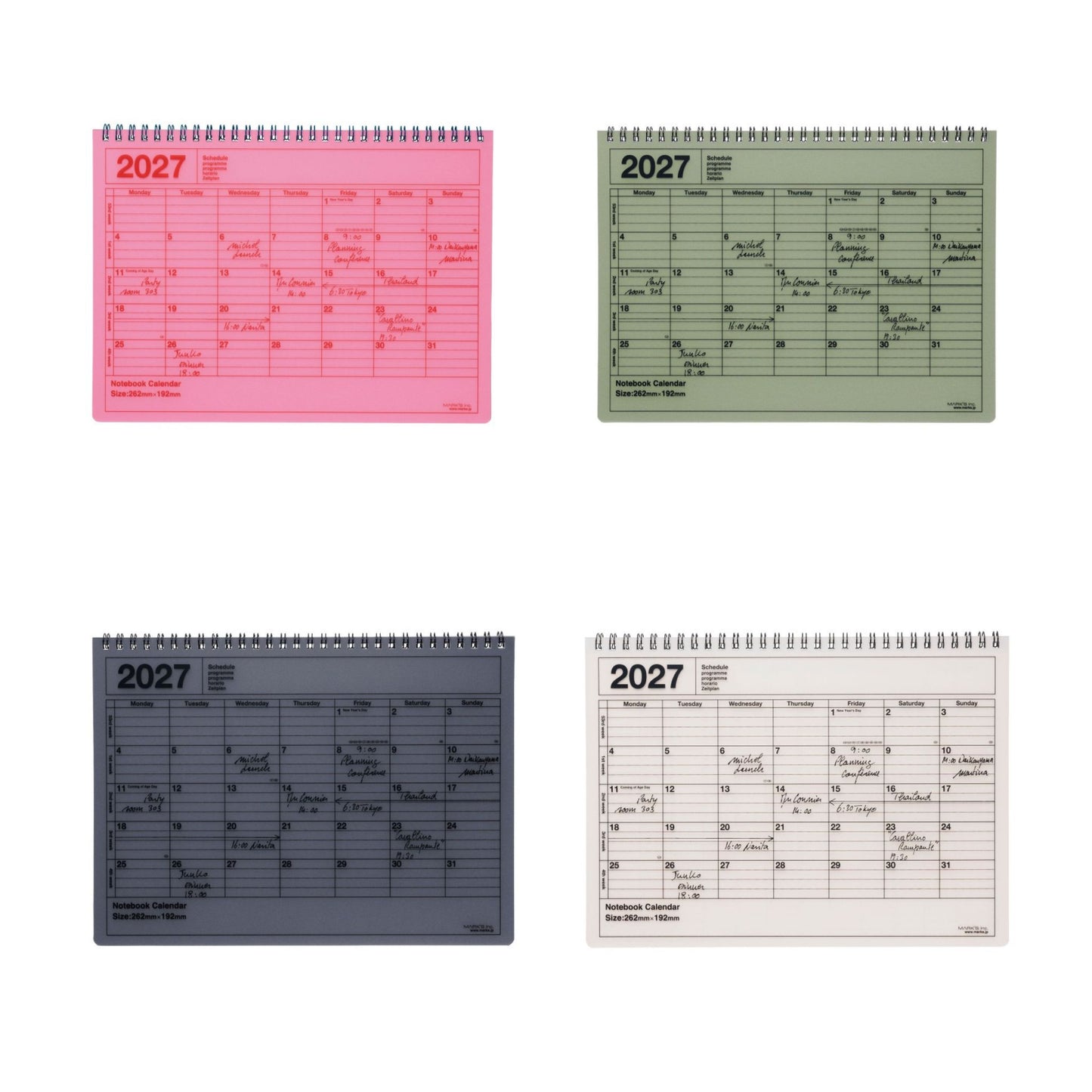 Monthly Planner M 2027 verschiedene Farben - Mark‘s
