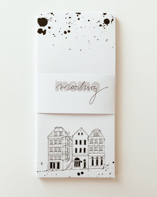 typopoetry Notizblock DINlang Marburg Fachwerkhaus