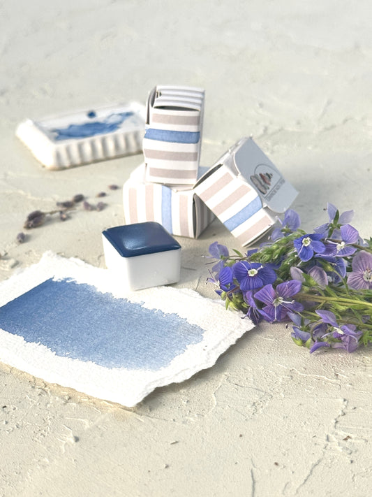 Frau von Bommel meets typopoetry - cottage blue Einzelfarbe 1/2 Näpfchen