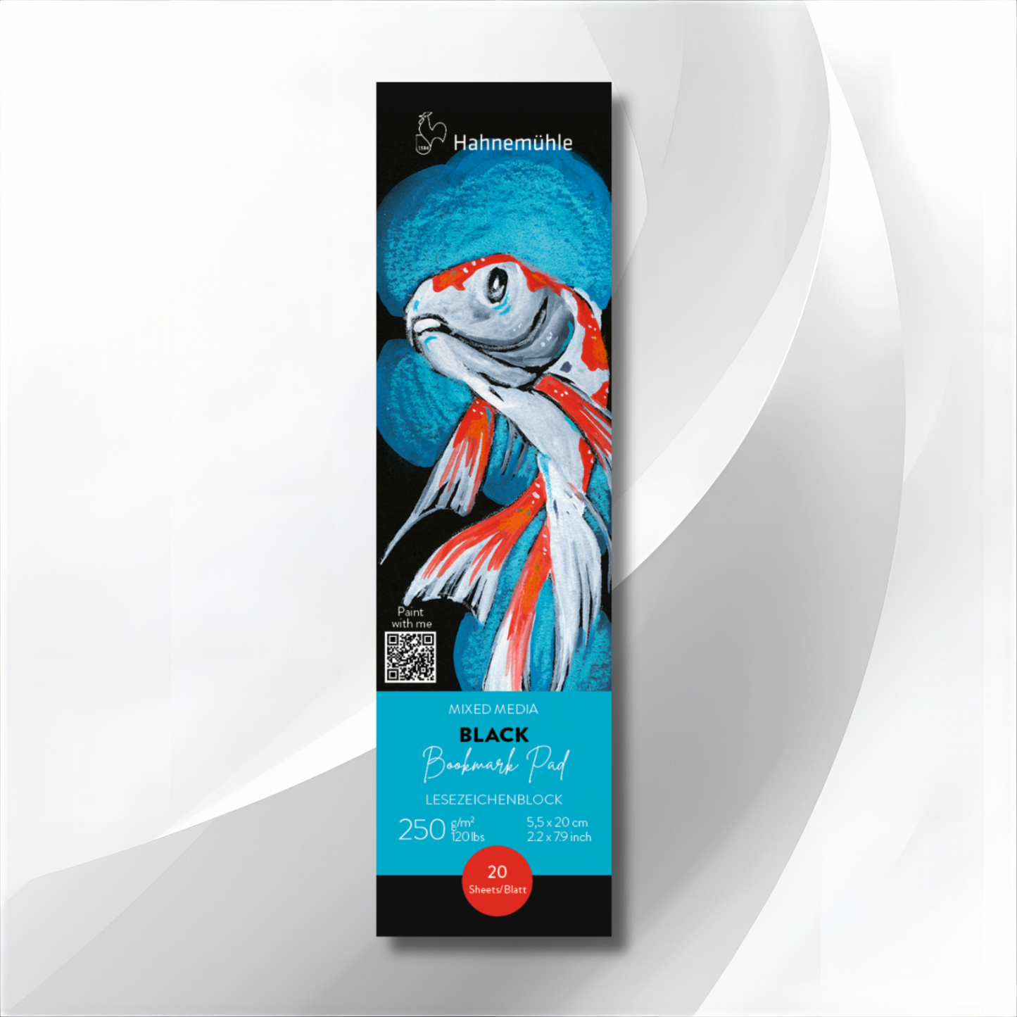 Lesezeichenblock Black Bookmark Pad Aquarellpapier - Hahnemühle