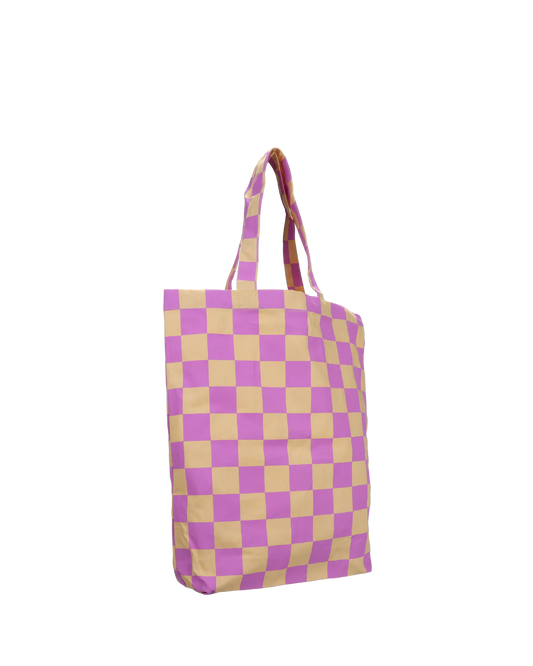 Tote Bag Checkered Vanille-Pink - Kado