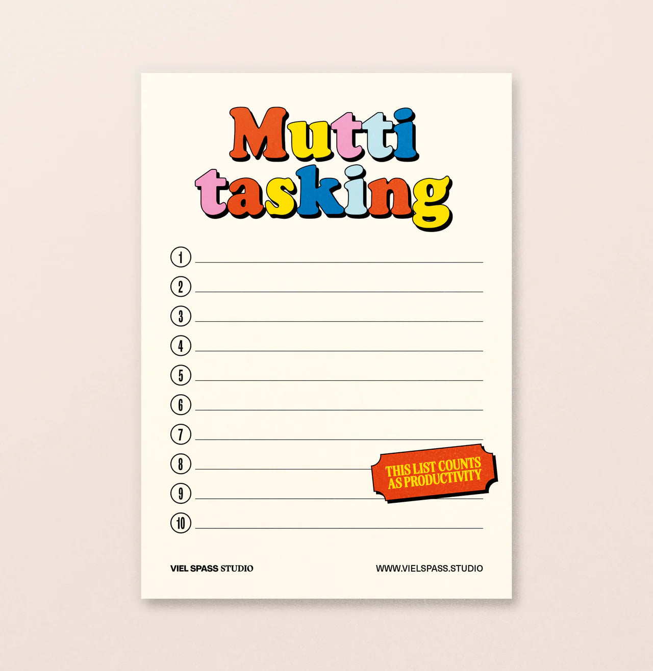 Notizblock ToDo Liste Muttitasking A5  - studio ciao