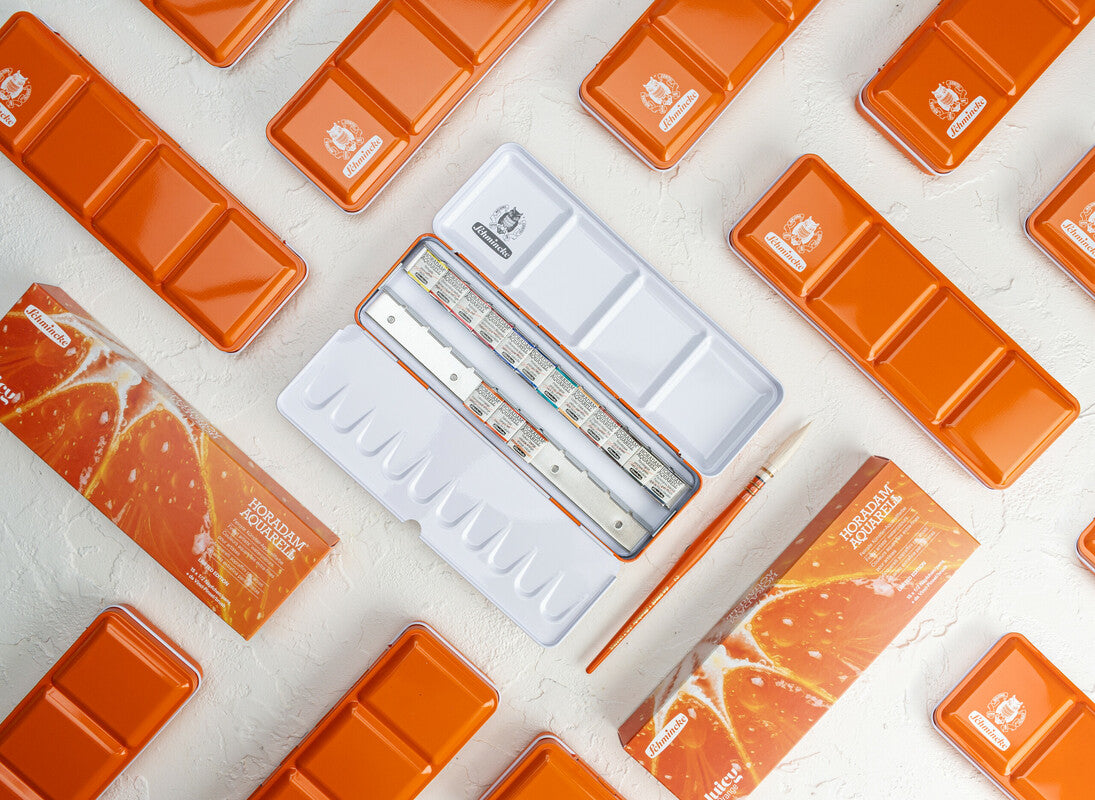 Schmincke Horadam Aquarellkasten Juicy orange 15 1/2 Näpfchen