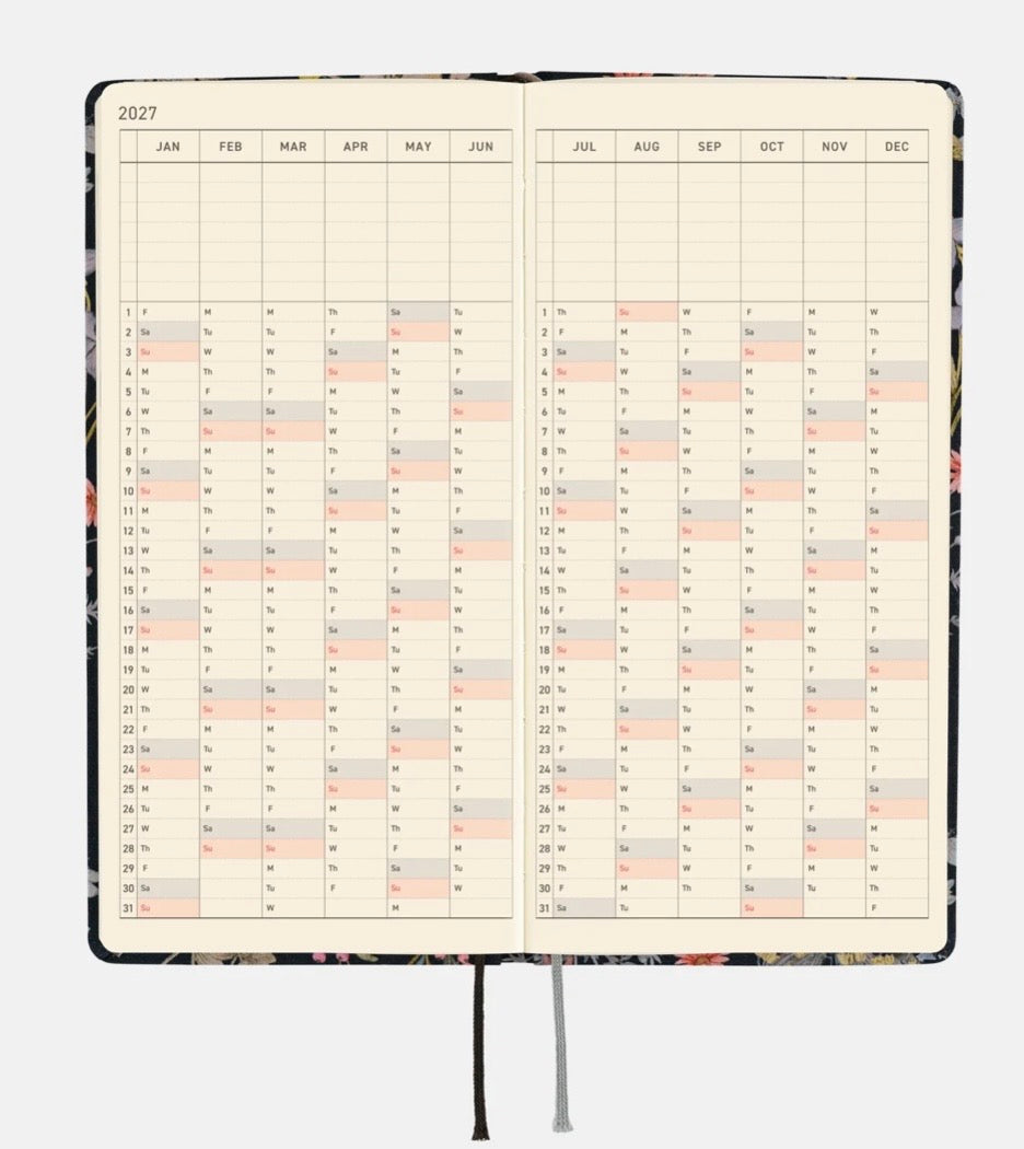 Hobonichi Techo Weeks Liberty Fabrica Floral Remedy - 2027