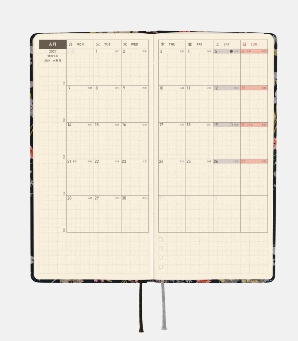 Hobonichi Techo Weeks Liberty Fabrica Floral Remedy - 2027