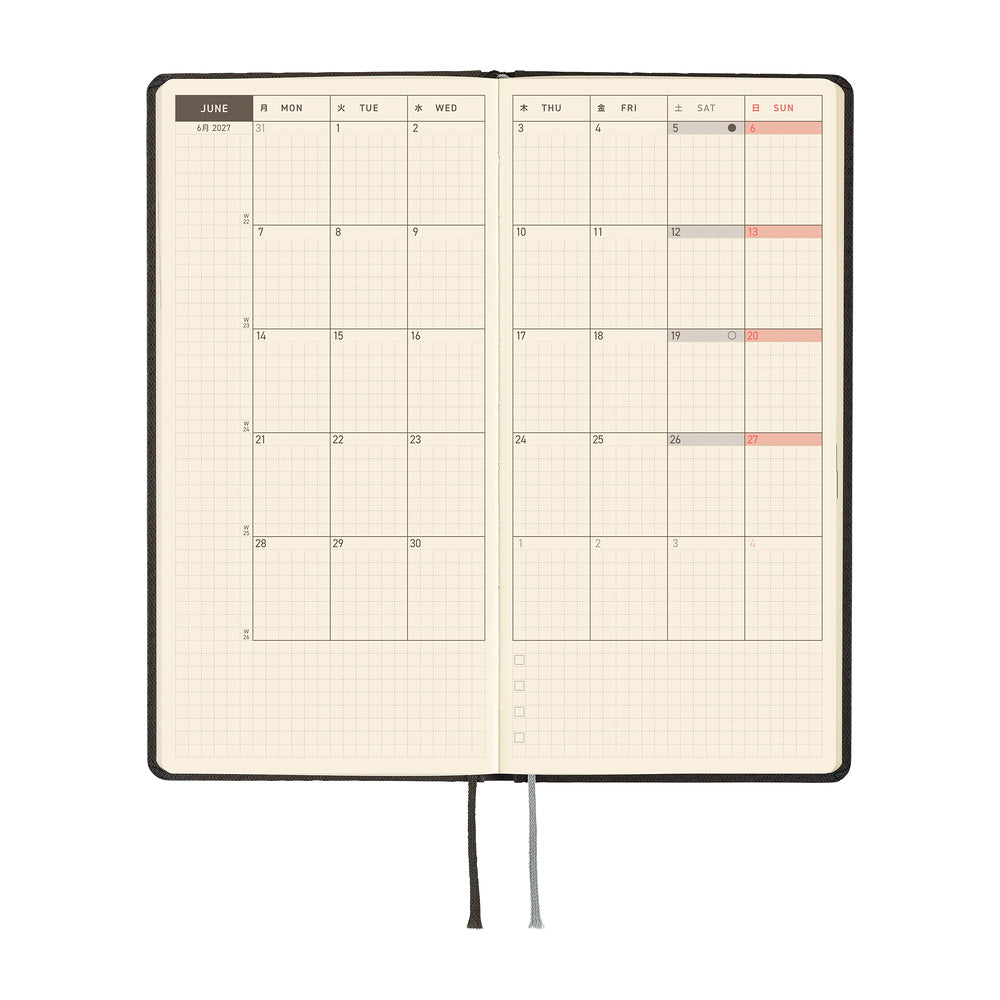 Hobonichi Techo Weeks Paper Black Argyle - 2027
