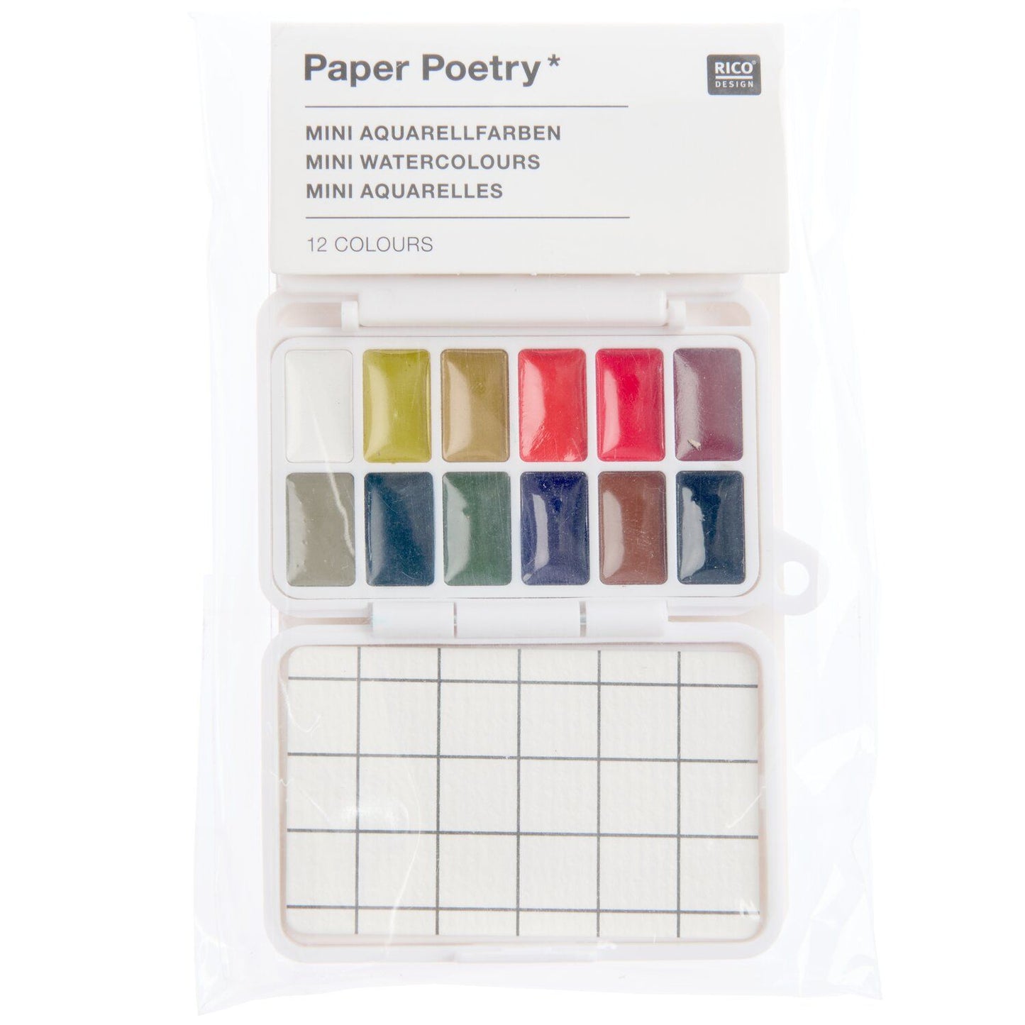MINI AQUARELLFARBKASTEN KLASSIK 12 FARBEN von Rico