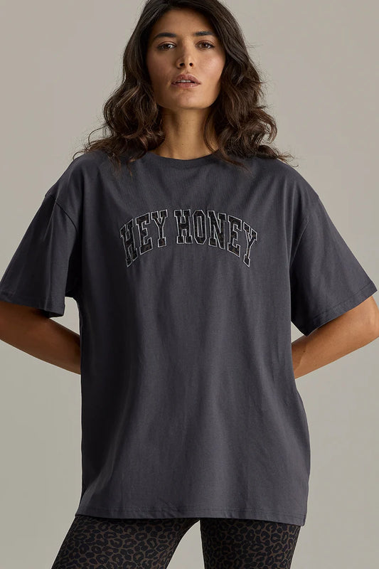 Hey Honey - Oversized T-Shirt Leo Dark Grey