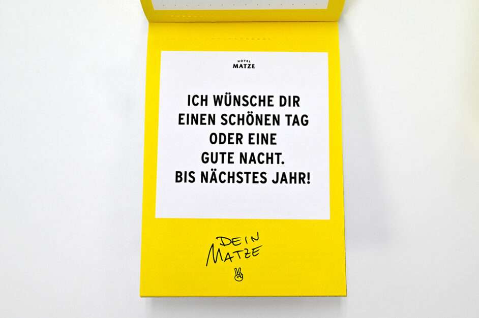 Hotel Matze - Was ich mich frage Abreißkalender 2027