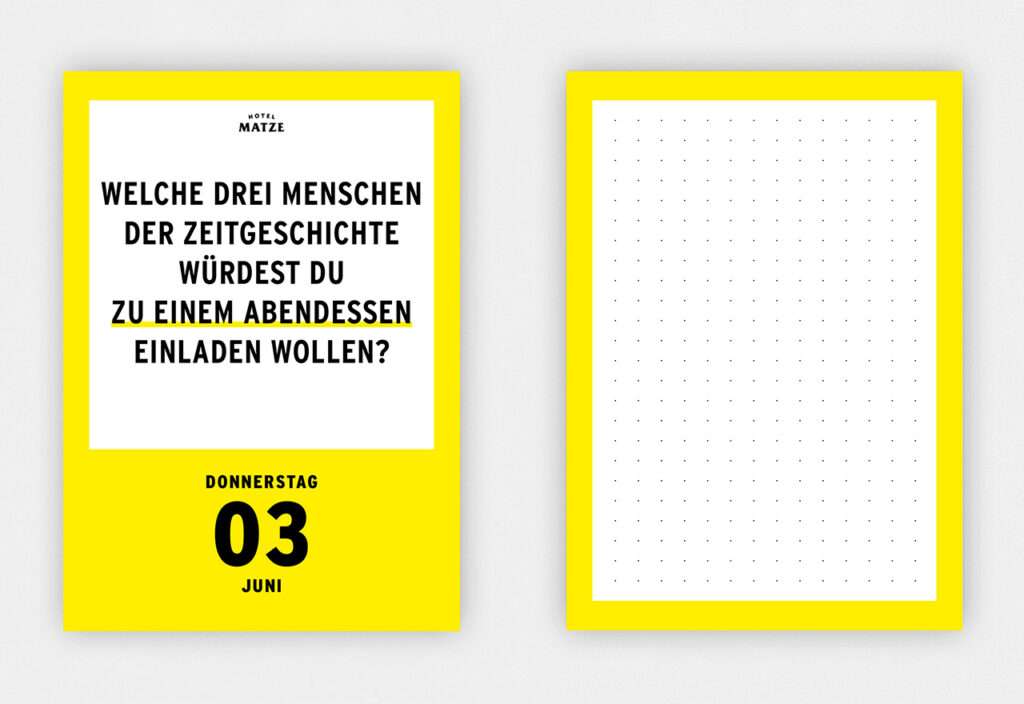 Hotel Matze - Was ich mich frage Abreißkalender 2027