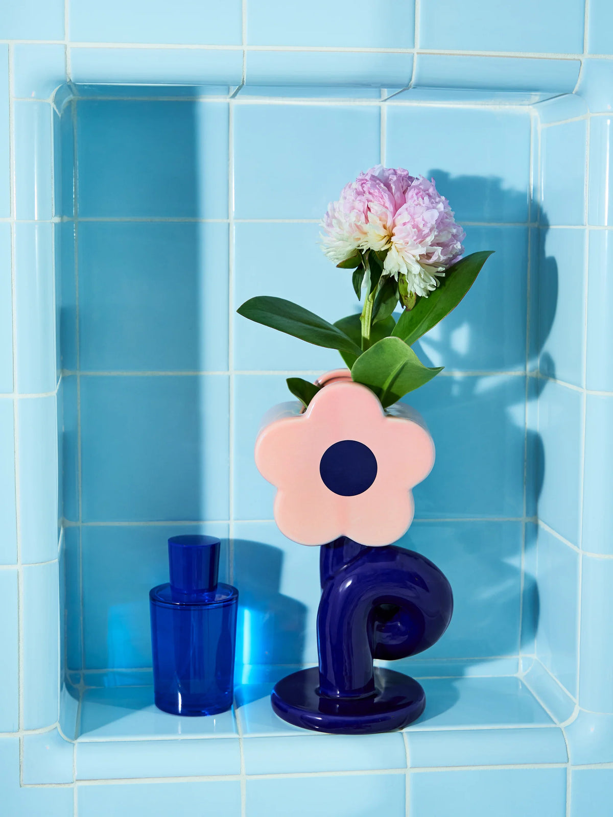 Vase Blume blau rosa Fluid Market