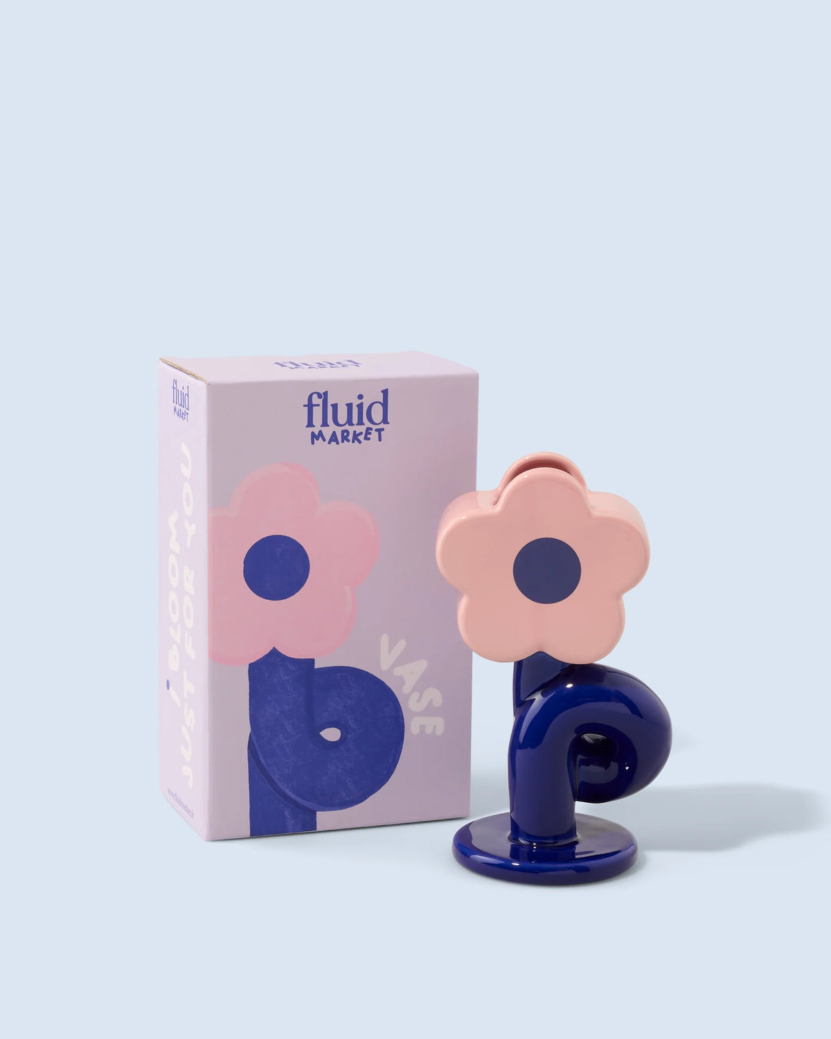 Vase Blume blau rosa Fluid Market