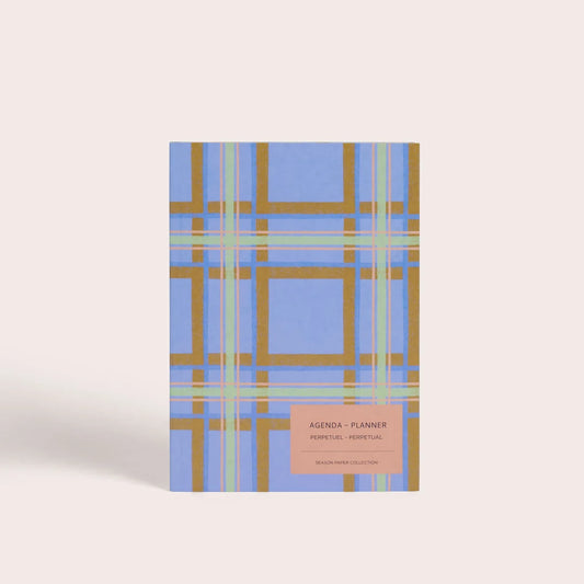 Season Paper undatierter Planner Tartan blau