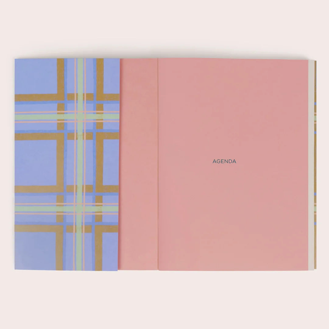 Season Paper undatierter Planner Tartan blau