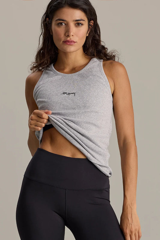 Hey Honey - Rib Tank Grey Melange