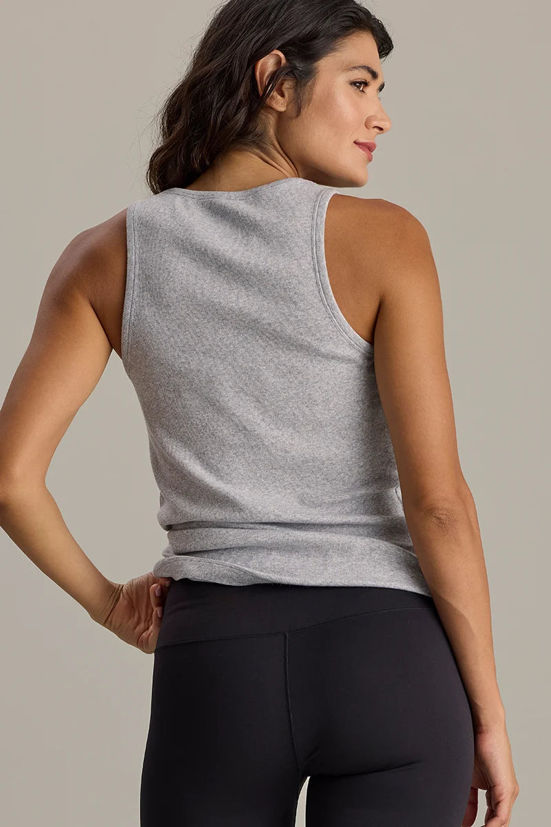 Hey Honey - Rib Tank Grey Melange