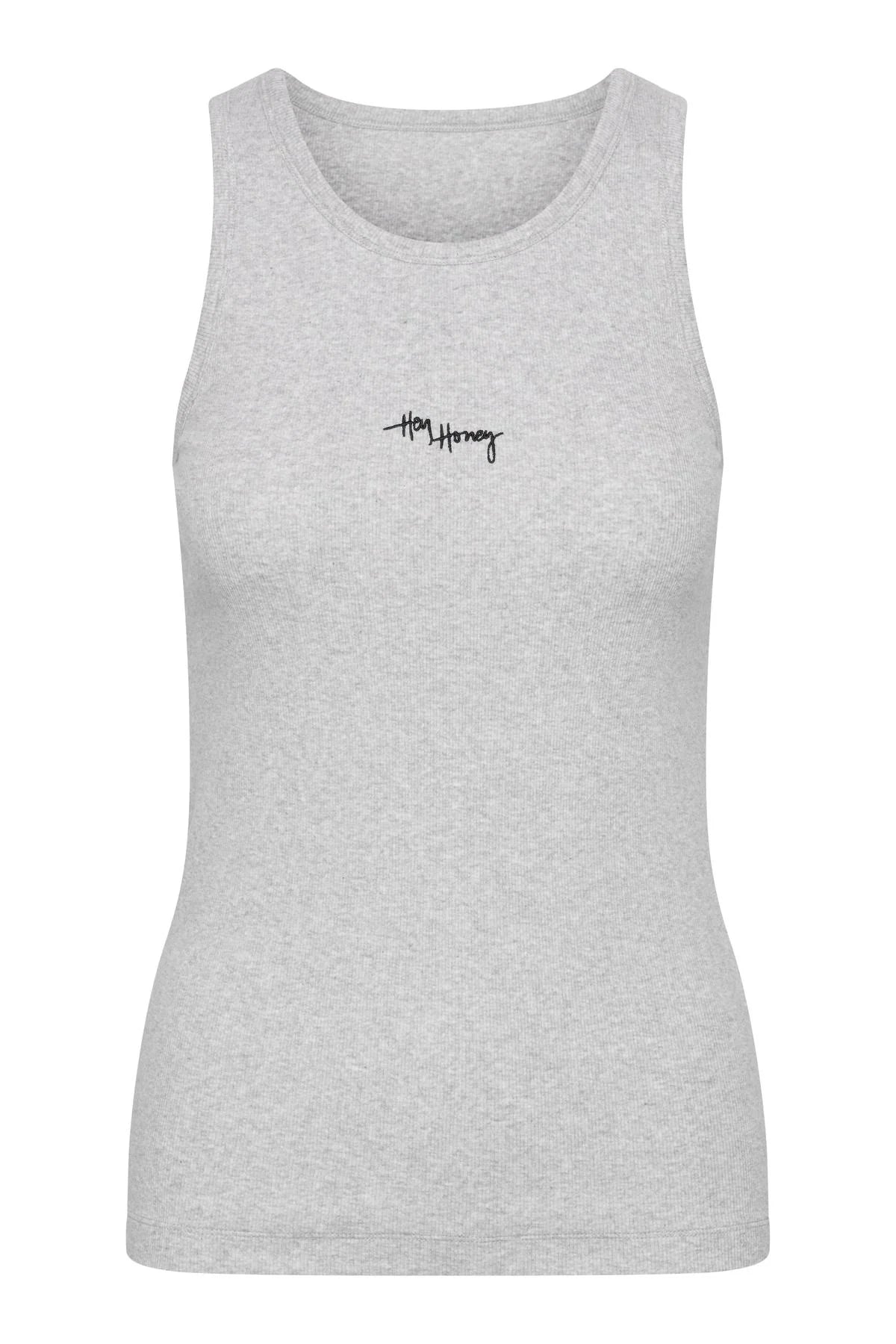 Hey Honey - Rib Tank Grey Melange