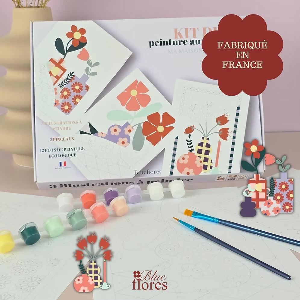 Malen nach Zahlen Ma Maison Fleurie von Blue Flores