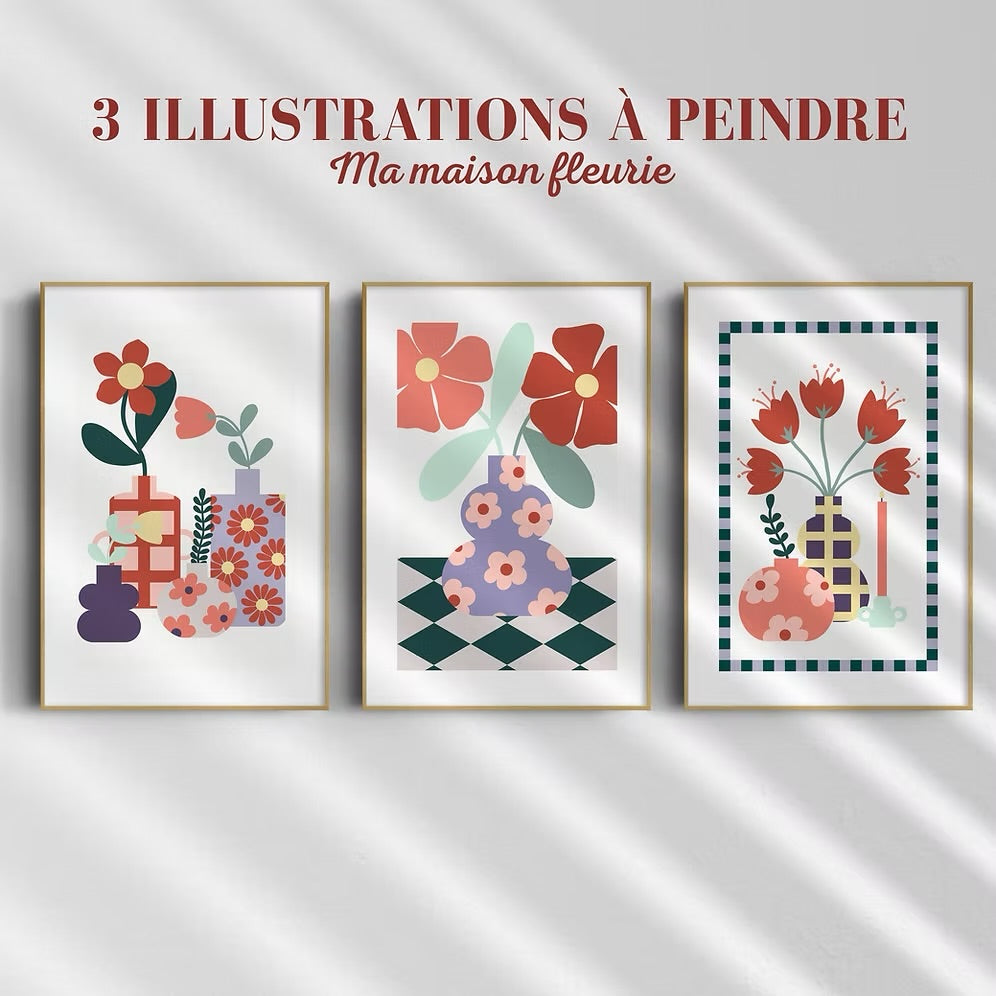 Malen nach Zahlen Ma Maison Fleurie von Blue Flores
