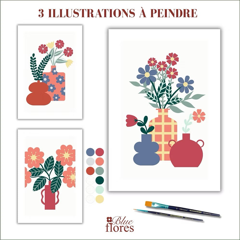 Malen nach Zahlen Passion Fleurs von Blue Flores