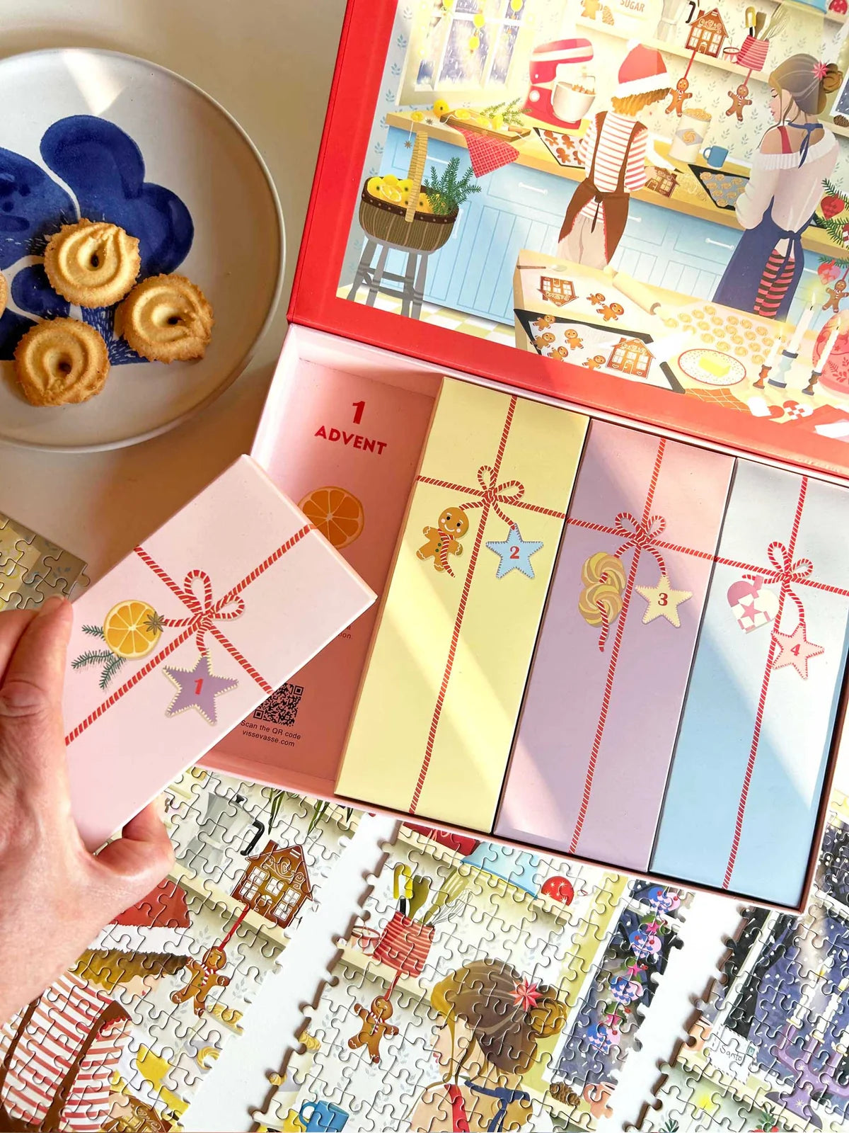 Sweet Christmas Puzzle Adventskalender 1000 Teile - Vissevasse
