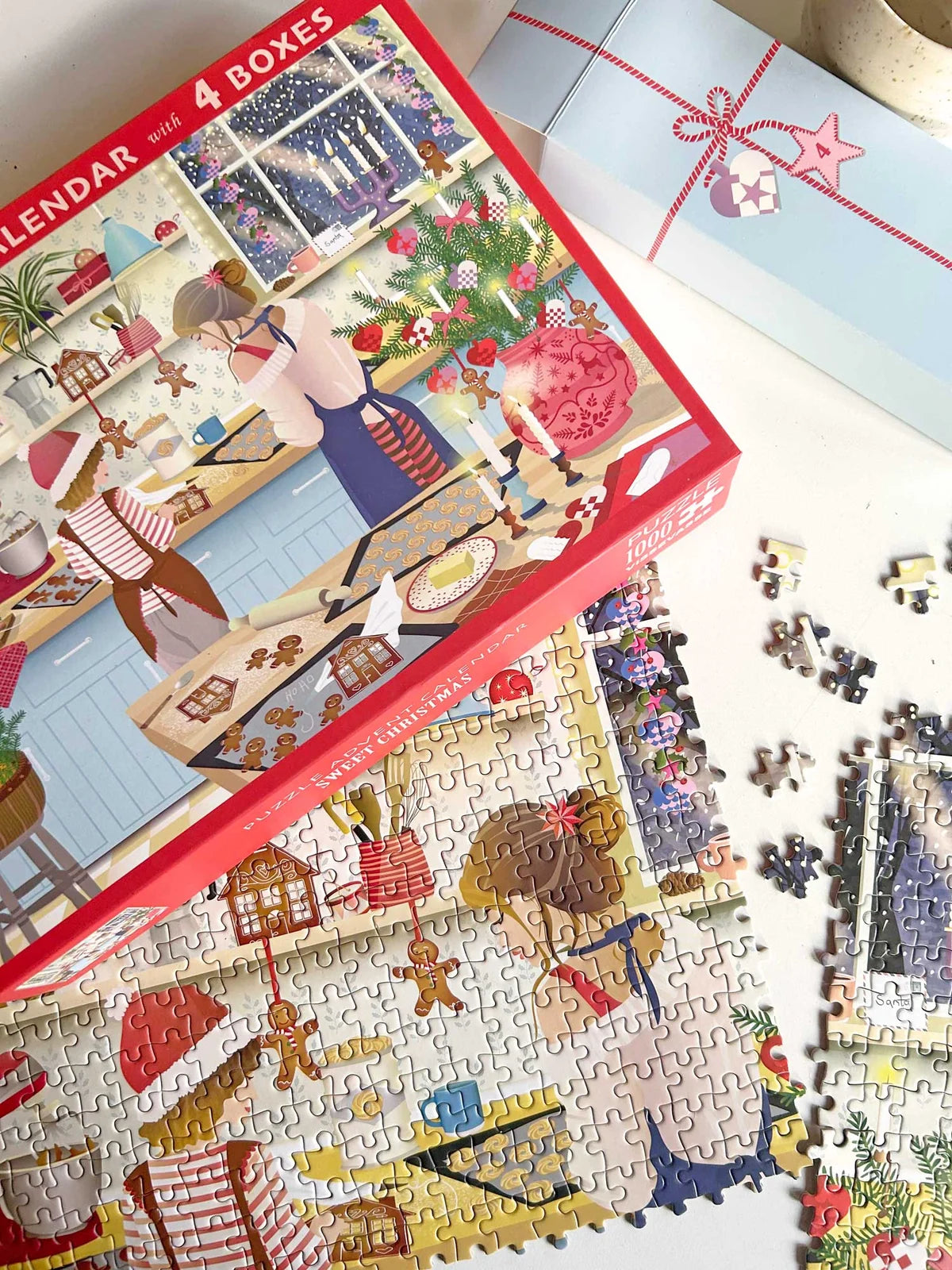 Sweet Christmas Puzzle Adventskalender 1000 Teile - Vissevasse