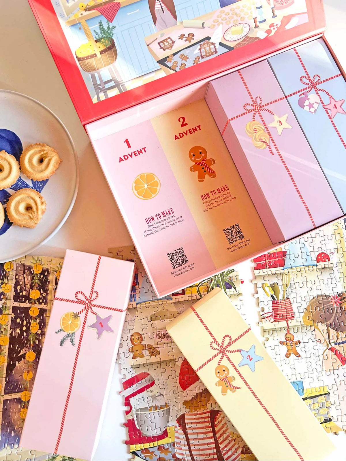 Sweet Christmas Puzzle Adventskalender 1000 Teile - Vissevasse