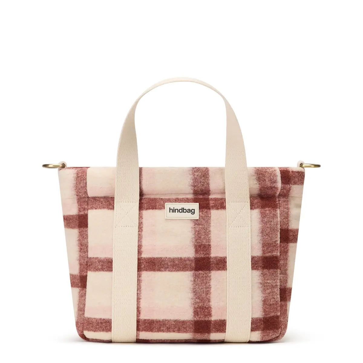 Hindbag - Louise Mini Shopper burgundy Tartan kariert