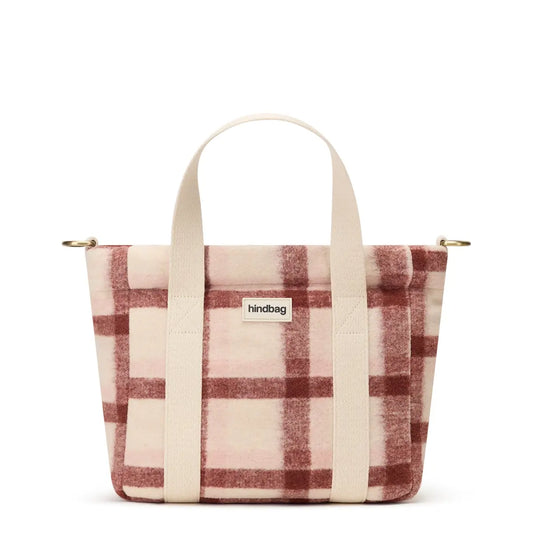 Hindbag - Louise Mini Shopper burgundy Tartan kariert